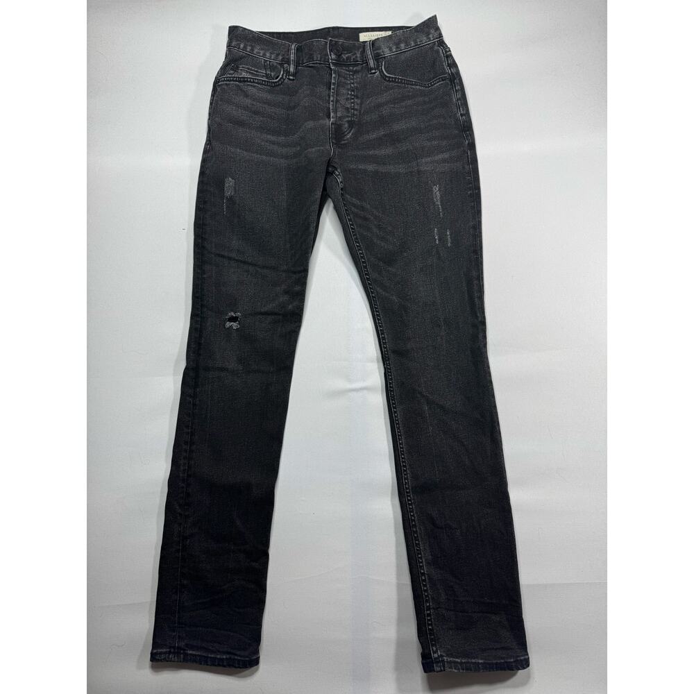 Allsaints Men's Rex Straight Slim Button Fly Black Jeans - Sz 28 (29x31.5)*